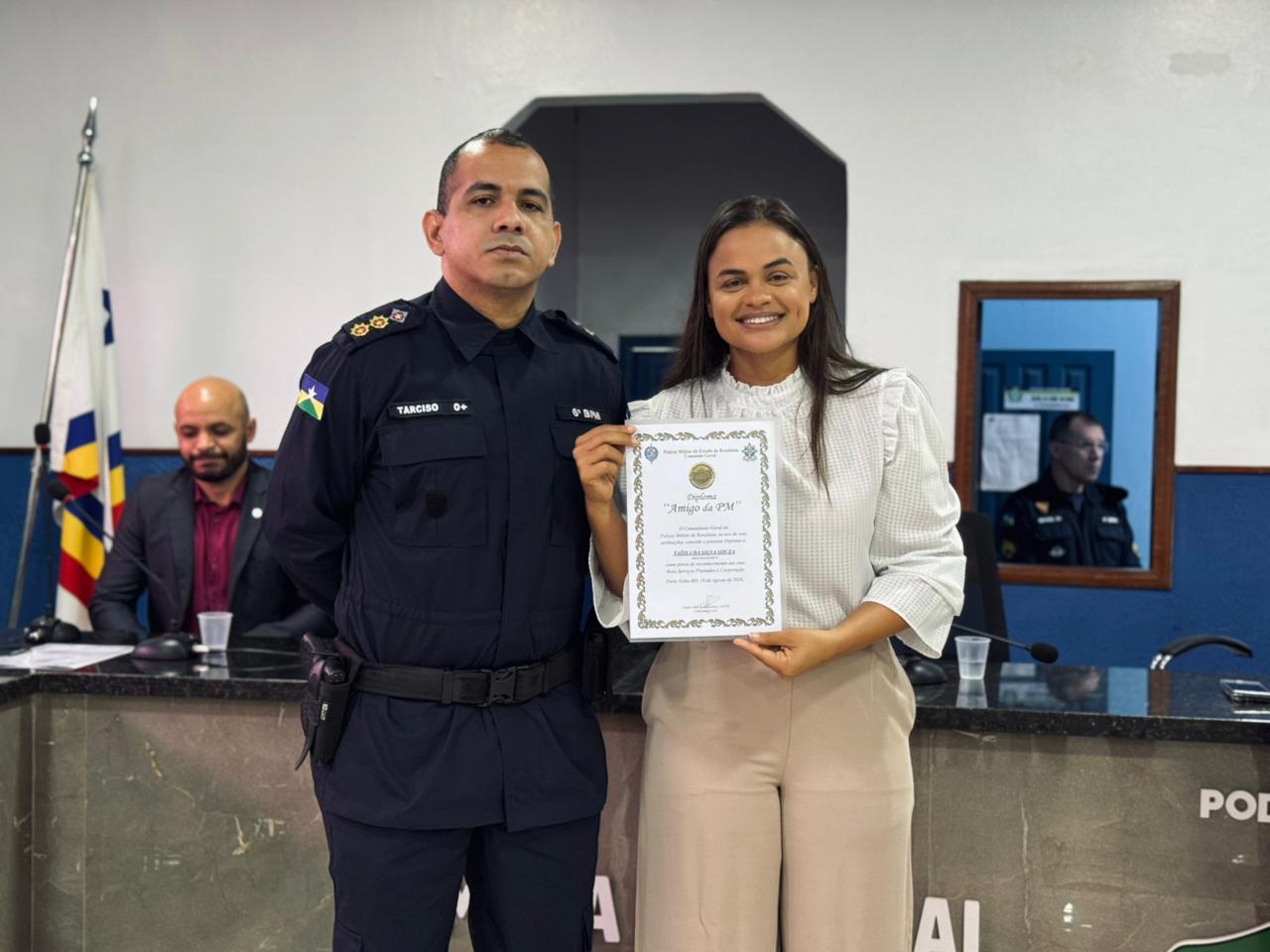 Deputada Dra. Taíssa Sousa recebe diploma de Amiga do Batalhão da Polícia Militar e reforça compromisso com a segurança pública